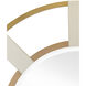 Camille 36 inch Cream/Brushed Brass/Mirror Wall Mirror, Round