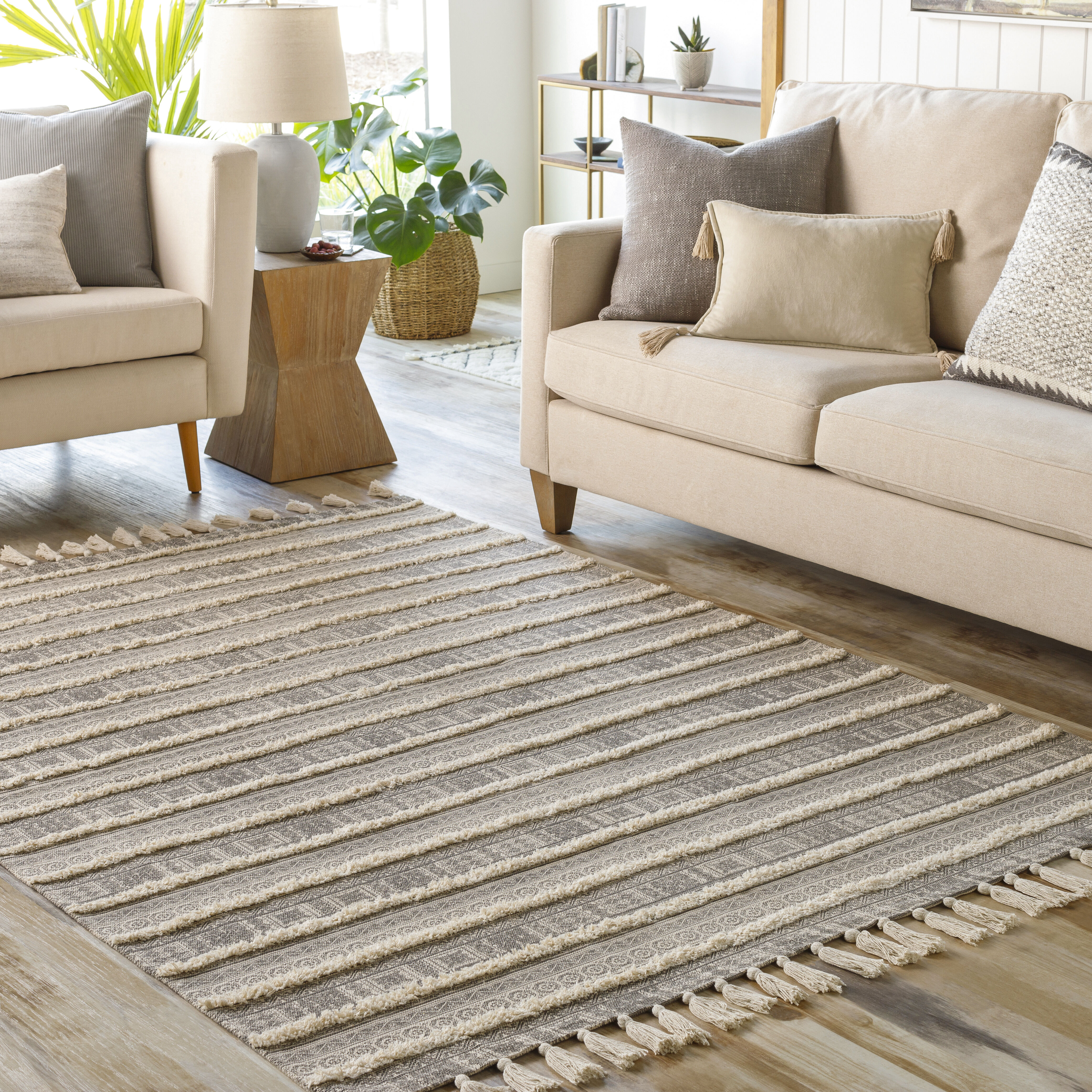 Calisa 120 X 96 inch Charcoal Rug in 8 x 10, Rectangle