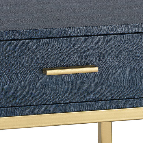 Shagreen 24 X 16 inch Navy with Gold Accent Table