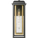 Mansfield 1 Light 20 inch Matte Black with Brass Outdoor Sconce in Seedy Glass