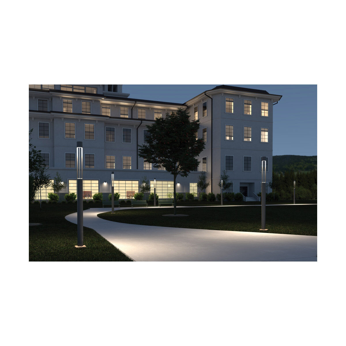 Sean Lavin Turbo 120 60.00 watt Charcoal Outdoor Light Column in 40 Degree, Button Photocontrol, LED 80 CRI 4000K 60W, Integrated LED