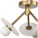 Dahlia LED 13 inch Vintage Brass/Alabaster Semi-Flush Mount Ceiling Light