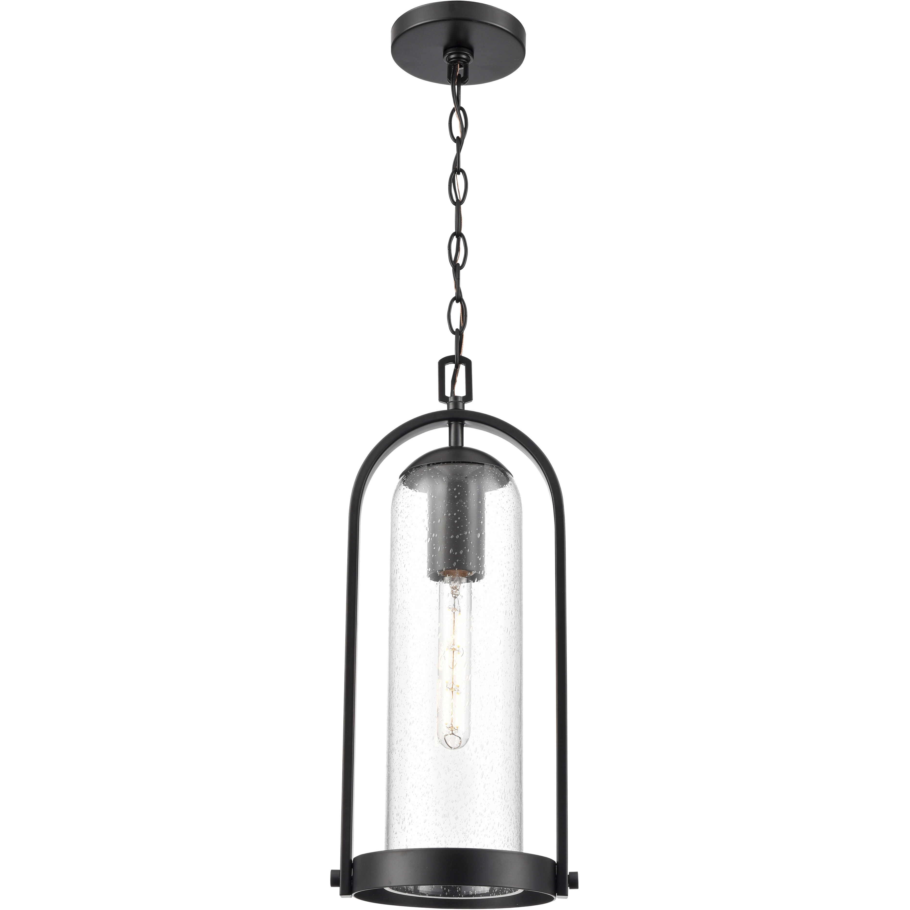 Luxio 1 Light 8.25 inch Powder Coated Black Outdoor Hanging Lantern