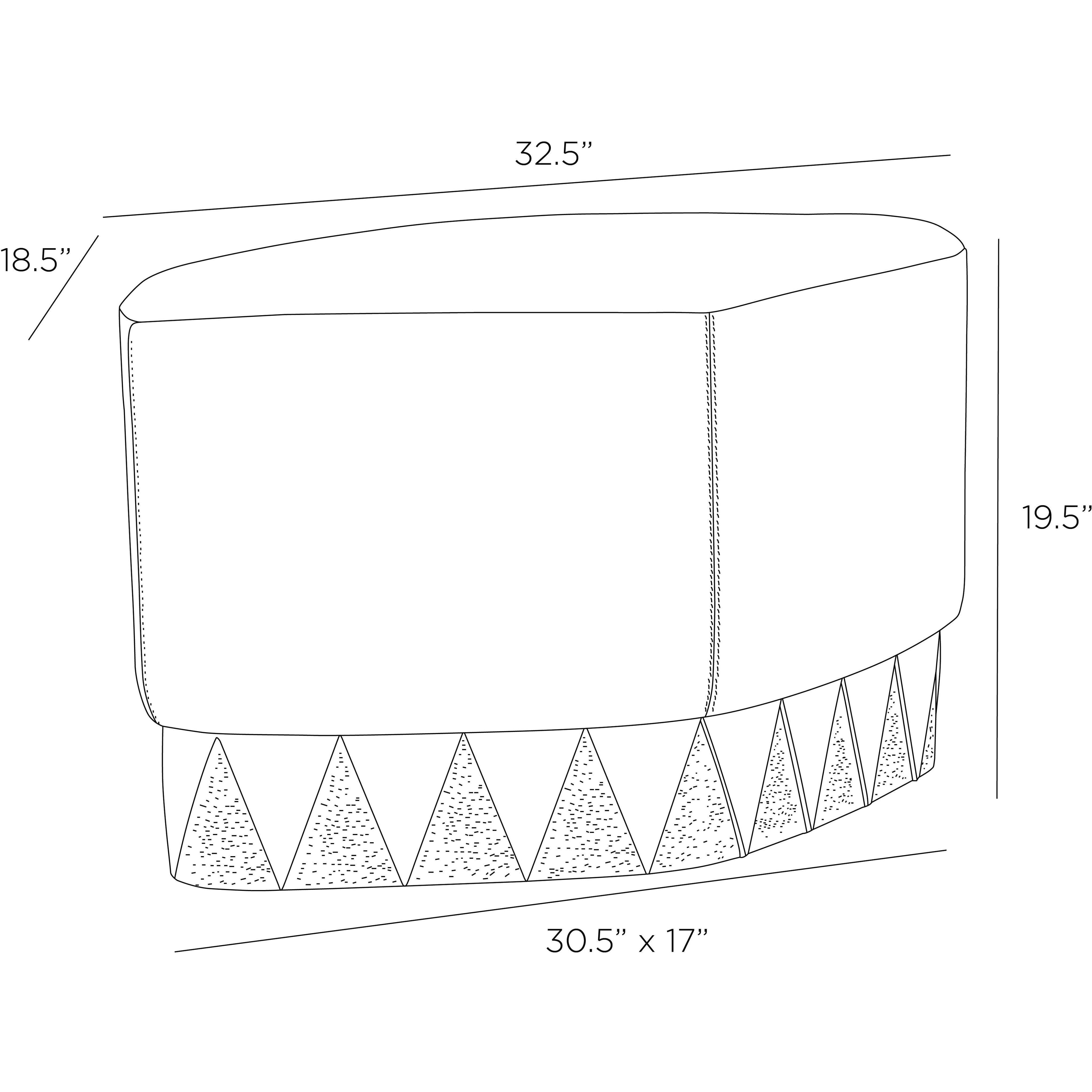 Duvall 19.5 inch Slate Grey Ottoman