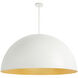 Elias 10 Light 59 inch Matte White Pendant Ceiling Light in 59" D x 59" W x 30.5" H, Matte White with Champagne Gold interior, EVOLV