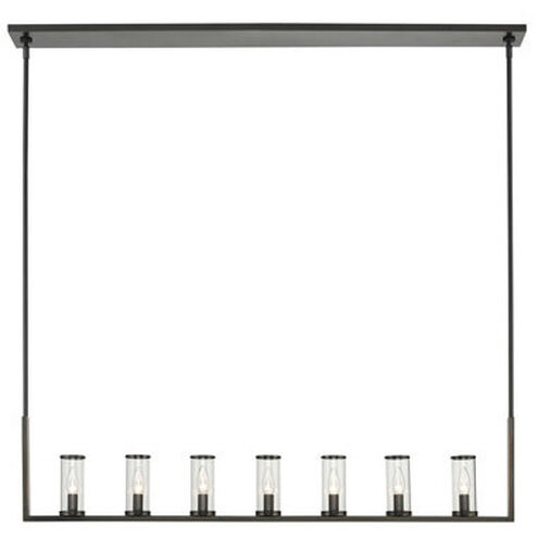 Revolve 7 Light 47.25 inch Clear Glass and Urban Bronze Linear Pendant Ceiling Light