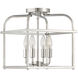 Transitional 4 Light 12 inch Polished Nickel Semi-Flush Ceiling Light