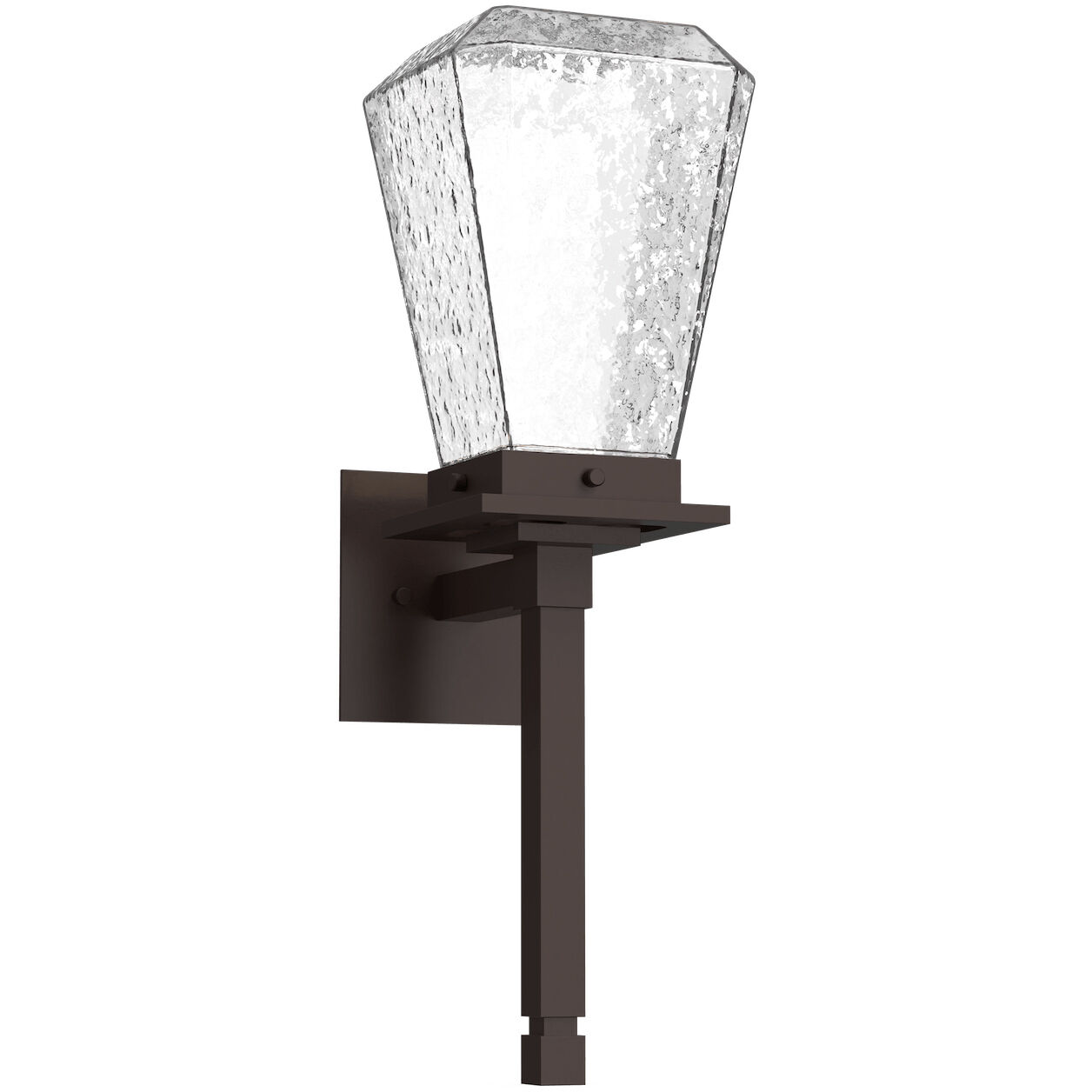 Outdoor Chilled Glass LED Statuary Bronze Outdoor Sconce in 3000K LED, Beacon Torch  