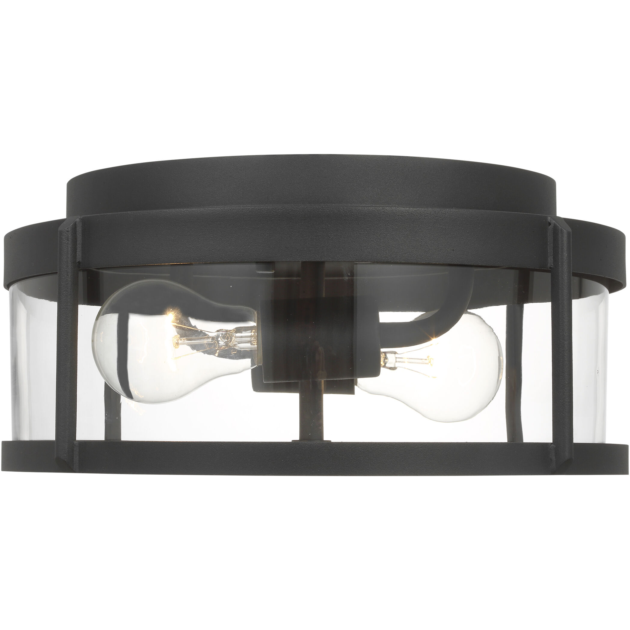 Luning 2 Light 13 inch Textured Black Outdoor Flush Mount, Medium