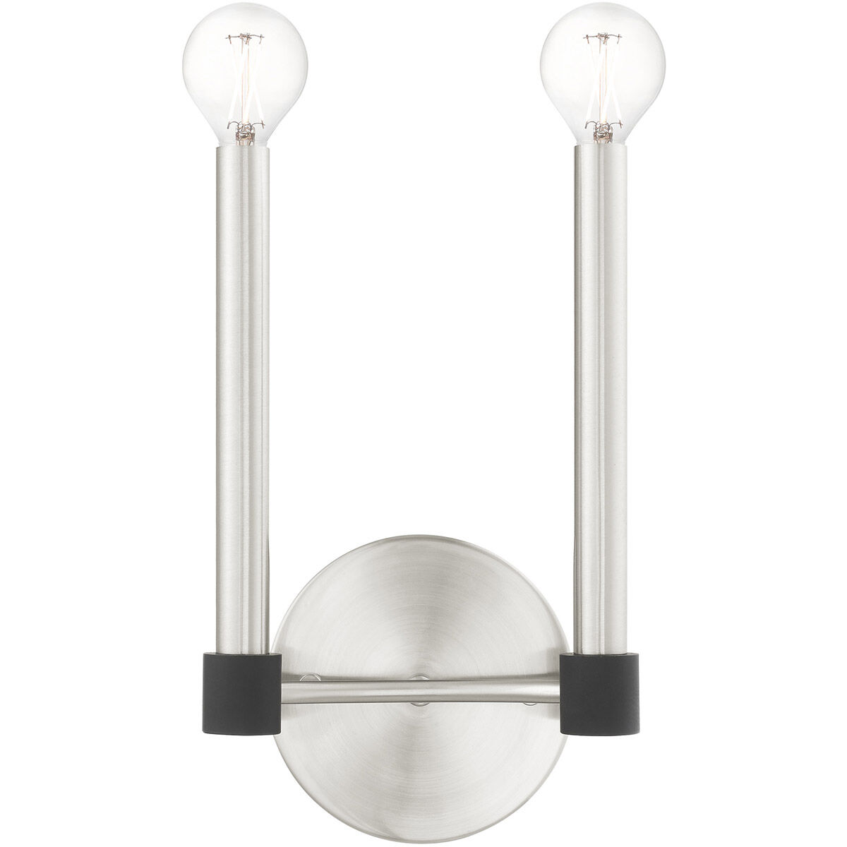 Karlstad 2 Light 7 inch Brushed Nickel with Satin Brass Accents ADA Sconce Wall Light