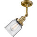 Franklin Restoration Small Bell LED 5 inch Brushed Brass Sconce Wall Light in Clear Glass, Franklin Restoration