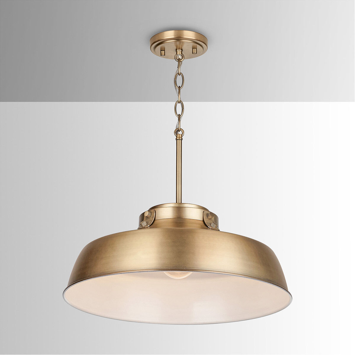 Oakwood 1 Light 18 inch Aged Brass Pendant Ceiling Light