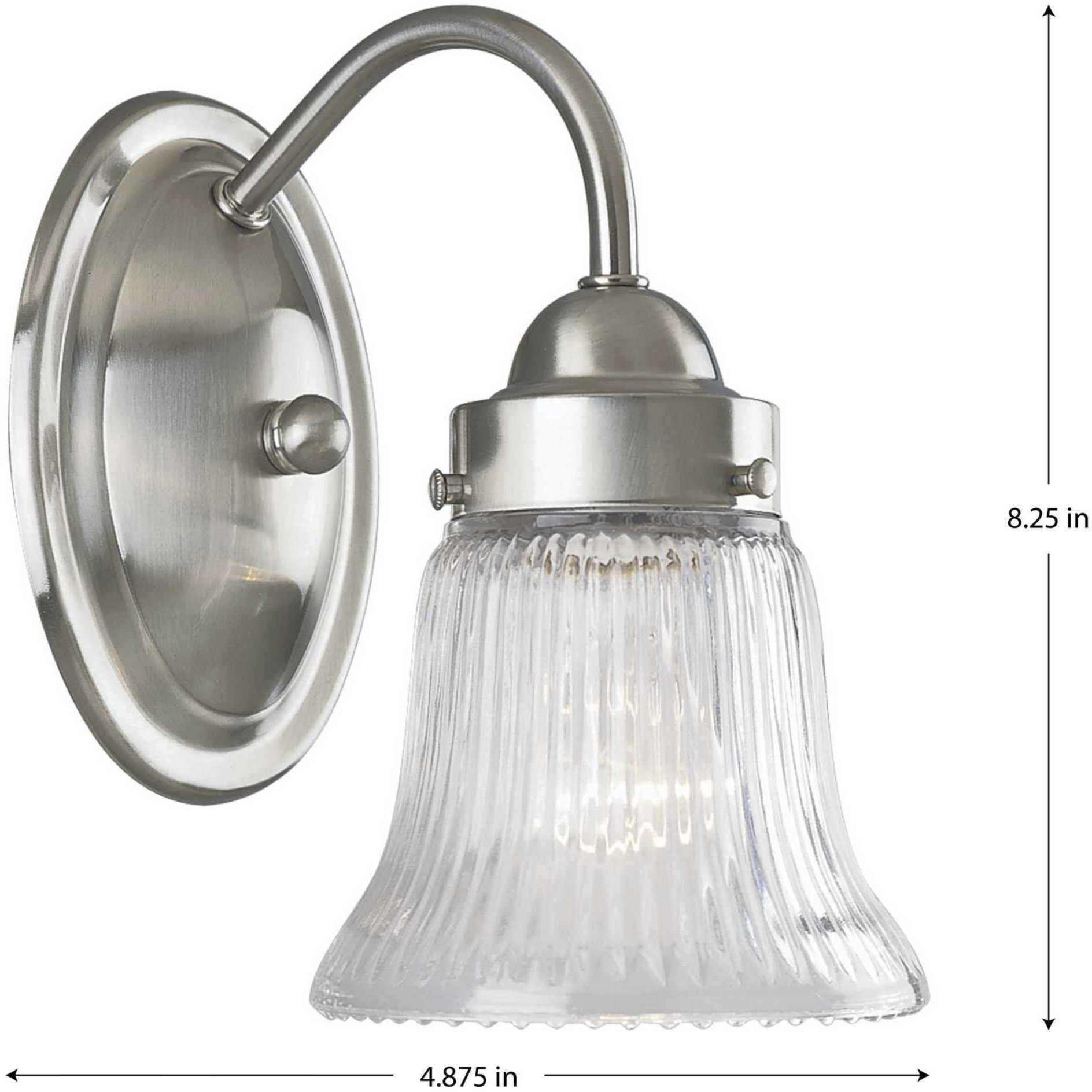 Clarence 1 Light 4.88 inch Brushed Nickel Bath Vanity Wall Light