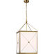 Julie Neill Rossi LED 18 inch Antique-Burnished Brass Lantern Pendant Ceiling Light in White Glass, Medium