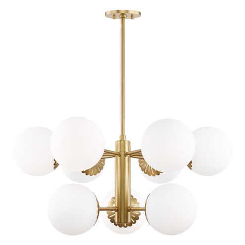 Paige 9 Light 33 inch Aged Brass Chandelier Ceiling Light