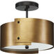 Ritsu 1 Light 14 inch Antique Brass/Black Semi-Flush Ceiling Light