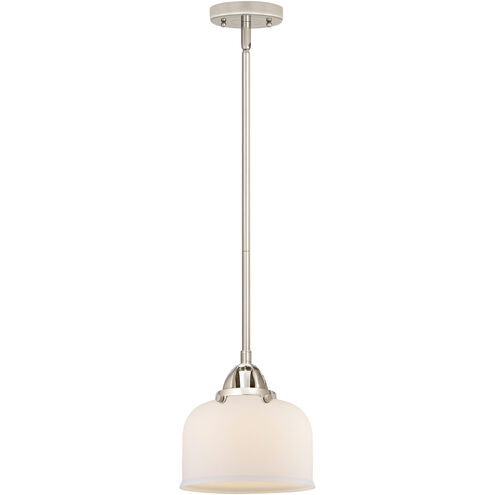 Nouveau 2 Bell LED 8 inch Polished Nickel Mini Pendant Ceiling Light in Matte White