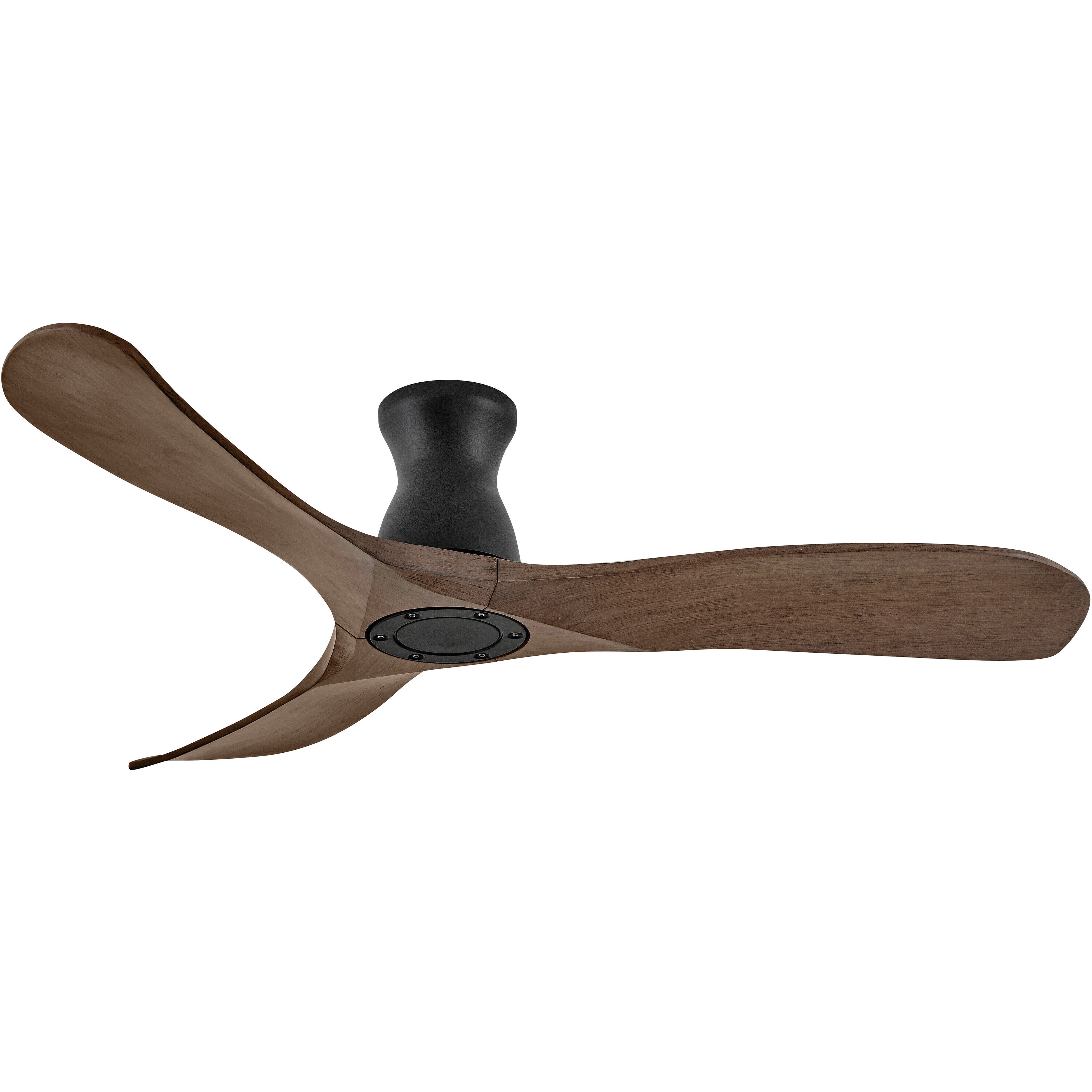 Swell Flush Illuminated 56 inch Matte Black with Walnut Blades Fan