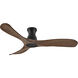 Swell Flush Illuminated 56 inch Matte Black with Walnut Blades Fan