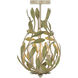 Broche 3 Light 9 inch Champagne Green Tea Semi Flush Ceiling Light