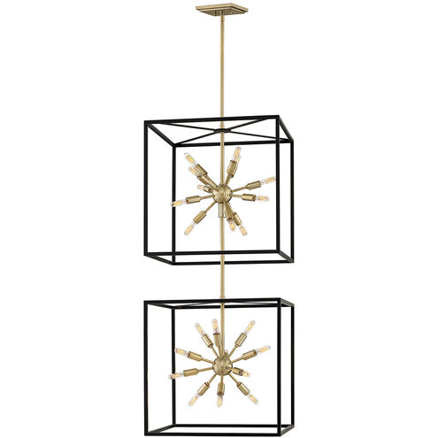 Lisa McDennon Aros 24 Light 20 inch Black with Warm Brass Indoor Chandelier Ceiling Light