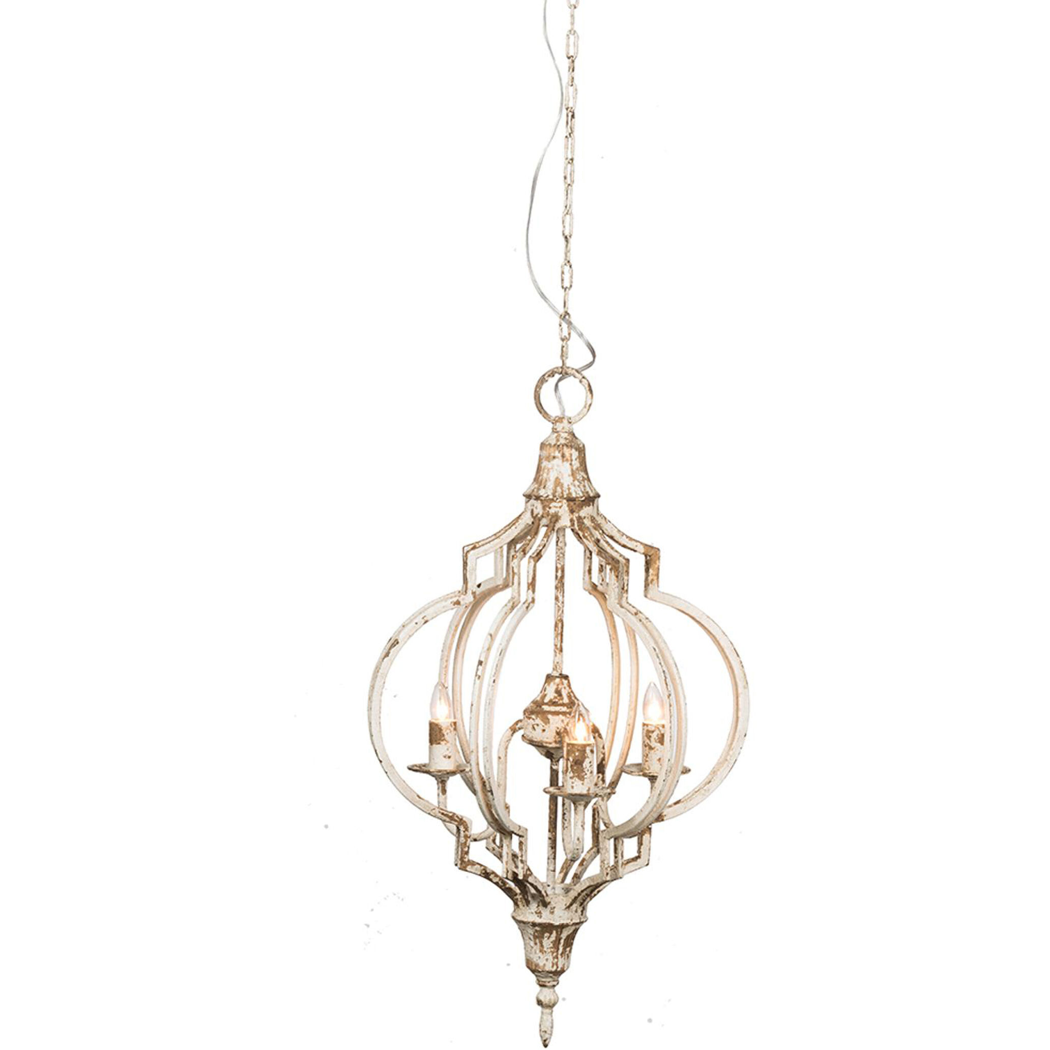 Donalt 3 Light 16.7 inch White and Gold Pendant Ceiling Light