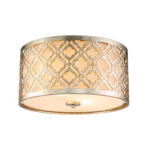 Arabella 2 Light 16 inch Antique Silver Flush Mount Ceiling Light, Flambeau