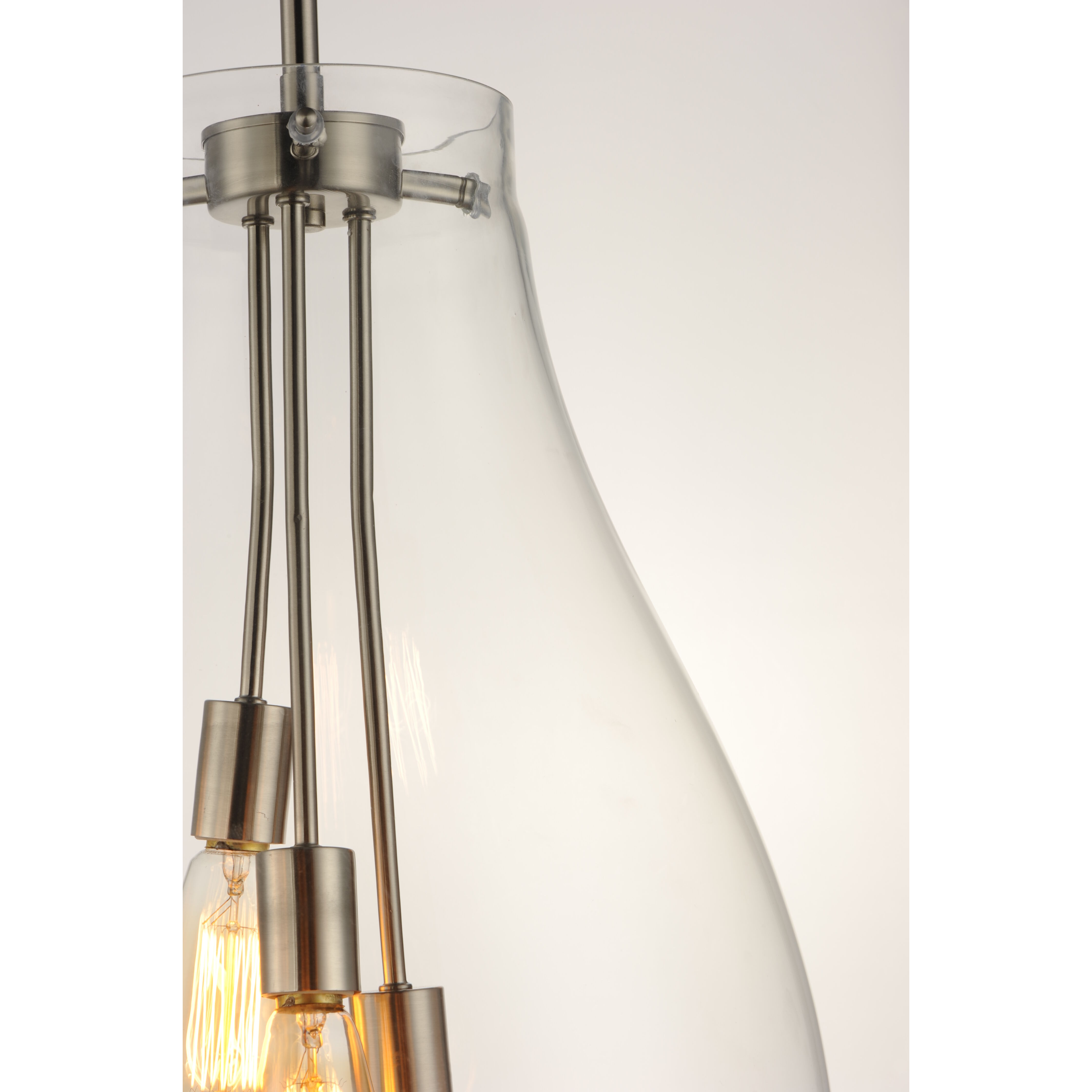 Gourd 3 Light 16 inch Satin Nickel Multi-Light Pendant Ceiling Light