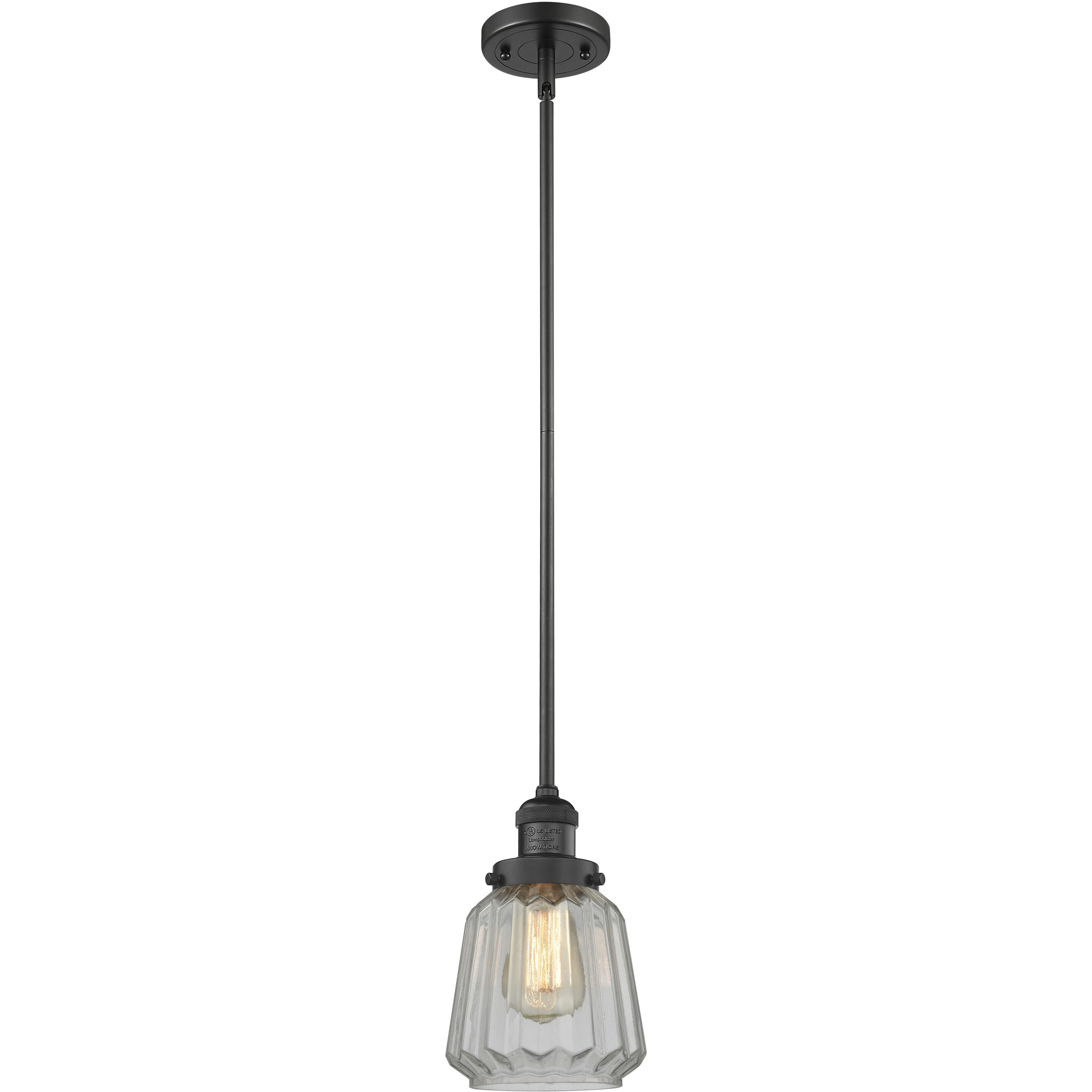 Franklin Restoration Chatham 1 Light 6 inch Matte Black Mini Pendant Ceiling Light in Incandescent, Clear, Franklin Restoration