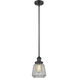 Franklin Restoration Chatham 1 Light 6 inch Matte Black Mini Pendant Ceiling Light in Incandescent, Clear, Franklin Restoration