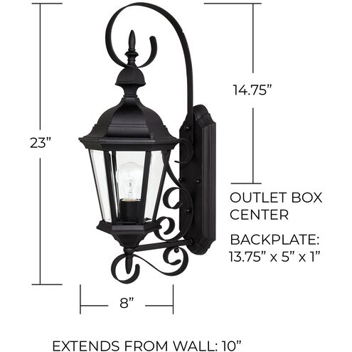 Carriage House 1 Light 23 inch Black Outdoor Wall Lantern