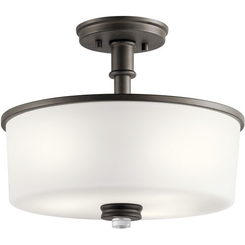 Joelson 3 Light 14 inch Olde Bronze Semi Flush Light Ceiling Light in Incandescent