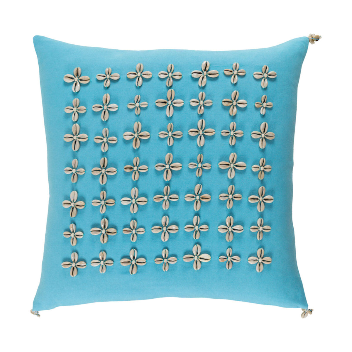 Lelei 20 X 20 inch Sky Blue and Cream Pillow