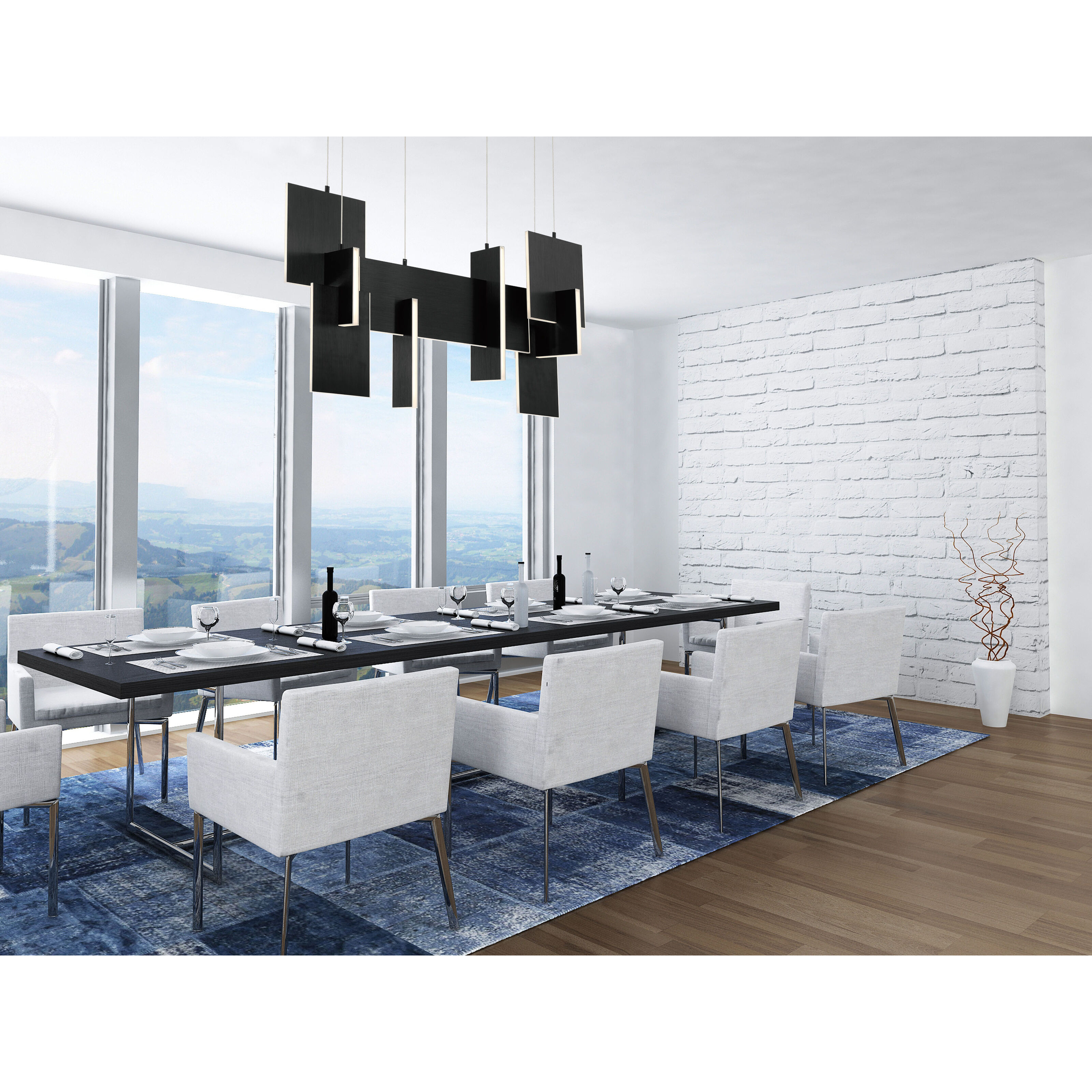 Coburg LED 14 inch Black Chandelier Ceiling Light