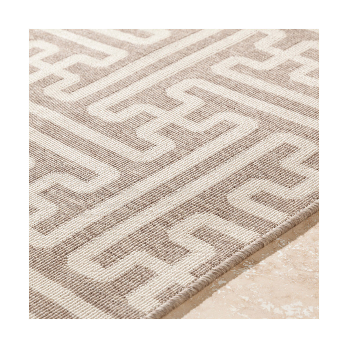 Alfresco 126 X 87 inch Brown/Beige Machine Woven Rug, Polypropylene