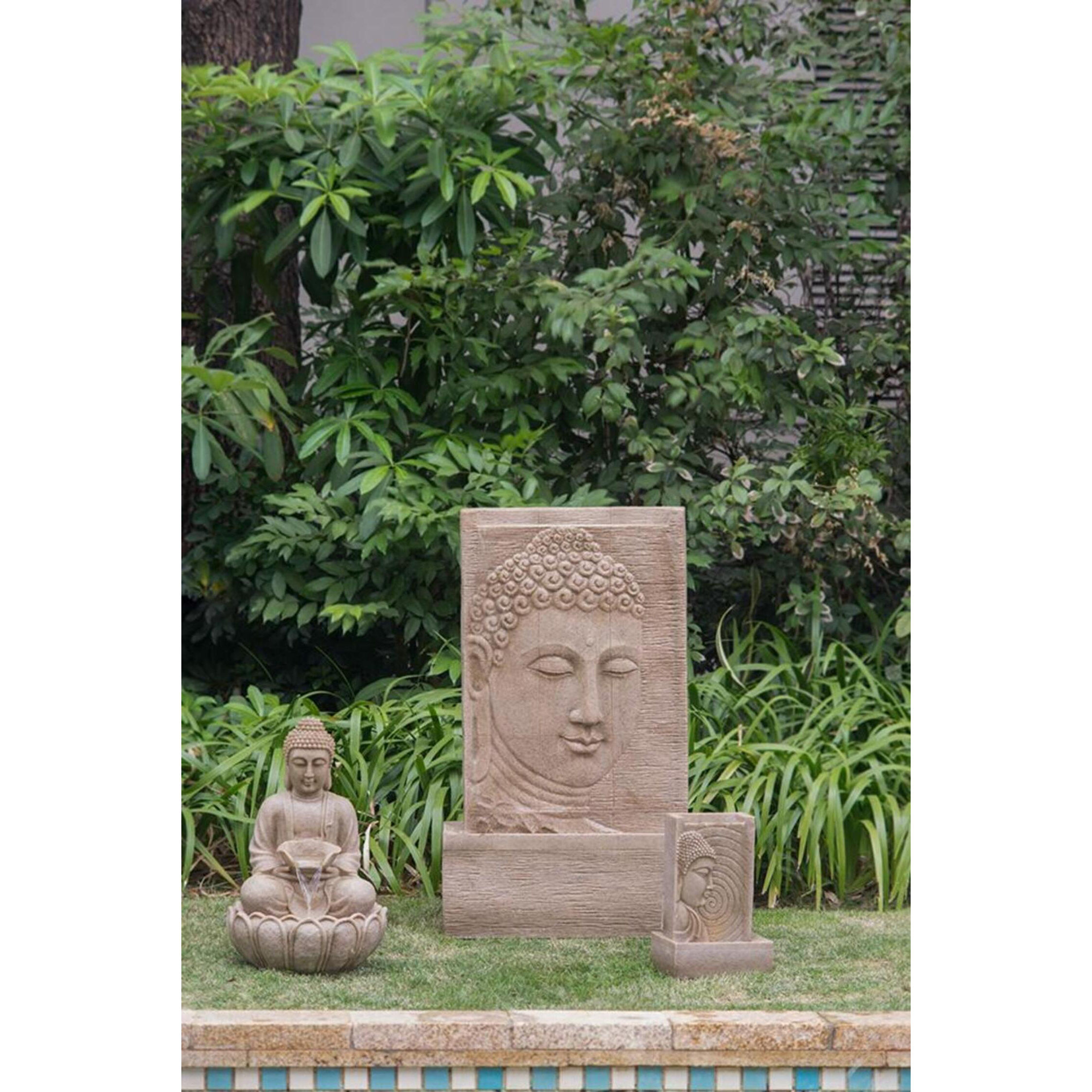 Florence 18 inch Blue/Cream Garden Stool