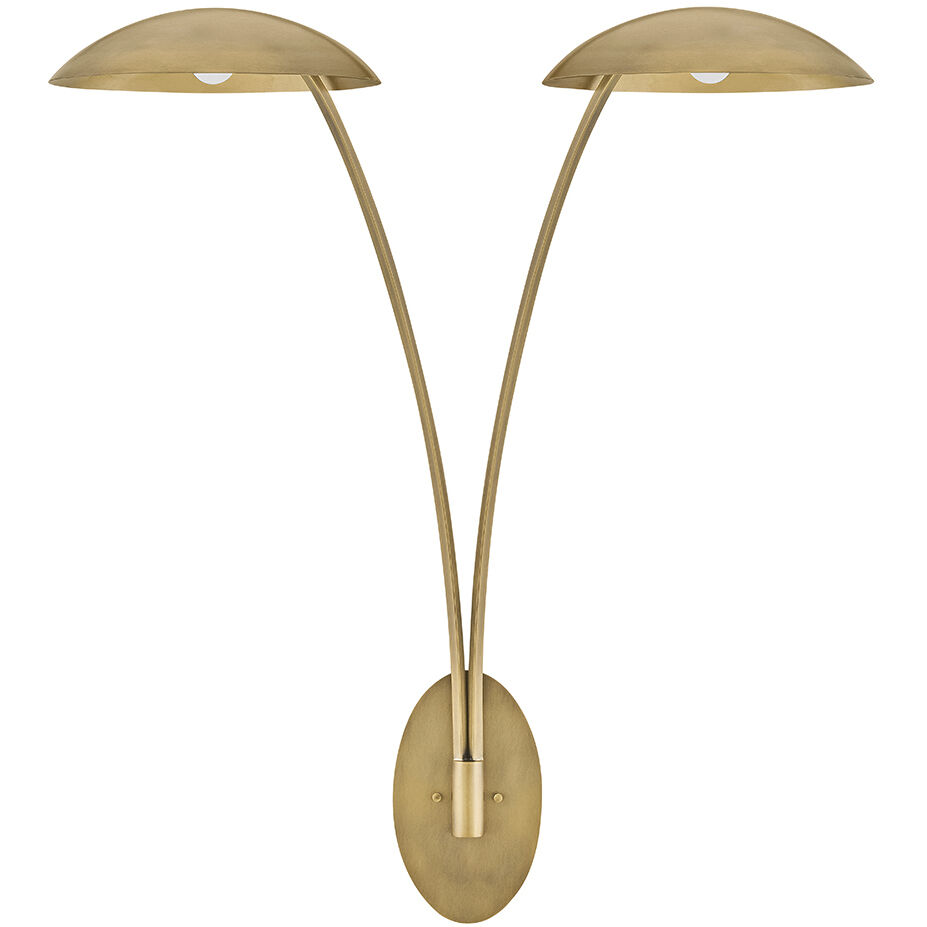 Glenn Sconce Wall Light in Heritage Brass with Gold Leaf