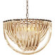 Murano 4 Light 19.69 inch Champagne Acrylic with Antique Brass Chandelier Ceiling Light