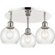 Athens 3 Light 17.75 inch Polished Nickel Flush Mount Ceiling Light in Seedy