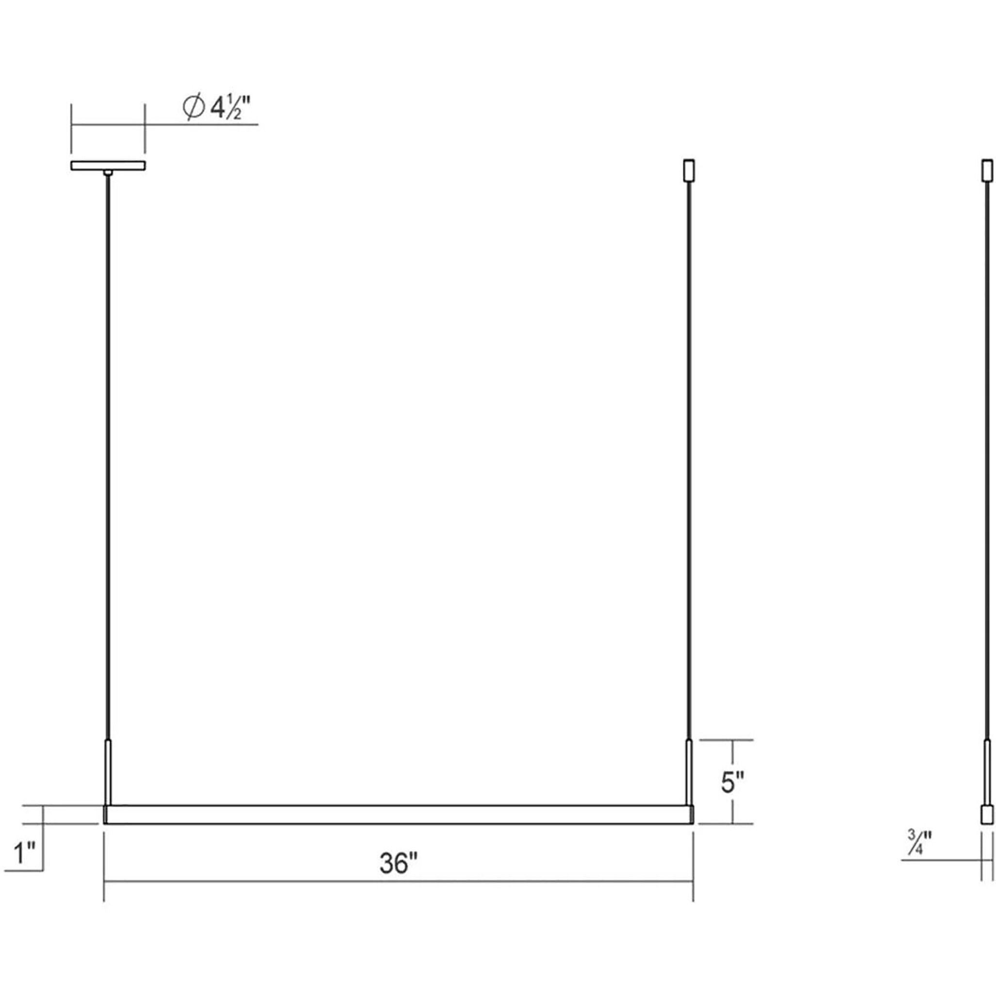 Thin-Line LED 36 inch Satin White Pendant Ceiling Light in 3ft., 3000K