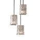 Veneto Luce 3 Light 5 inch Brushed Nickel Pendant Ceiling Light in Clear Textured (Veneto Luce)