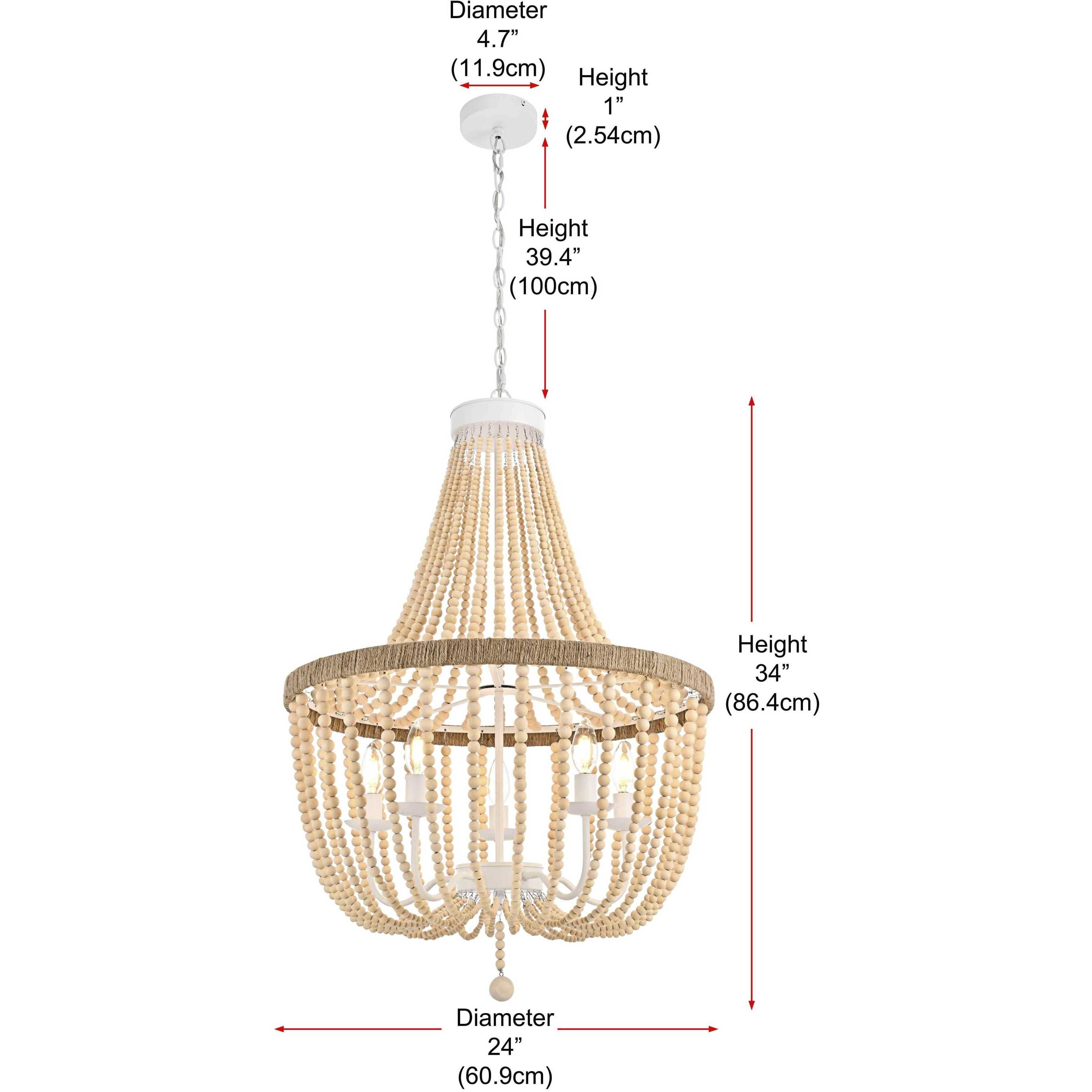Jolie 5 Light 24 inch Beige Pendant Ceiling Light