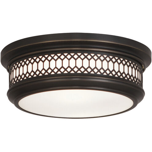 Williamsburg Tucker 2 Light 11.75 inch Deep Patina Bronze Flushmount Ceiling Light