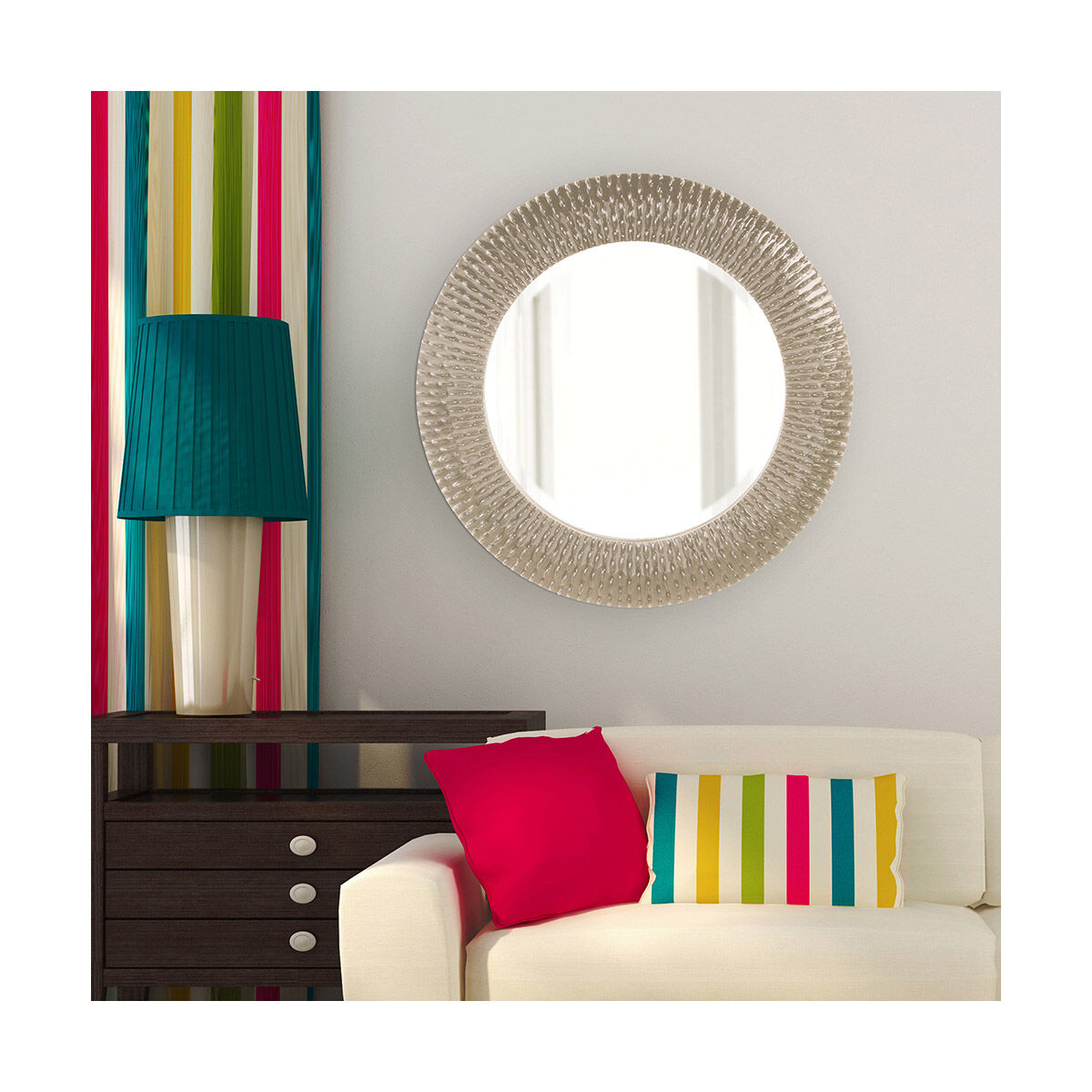 Bergman 32 X 32 inch Glossy Nickel Wall Mirror