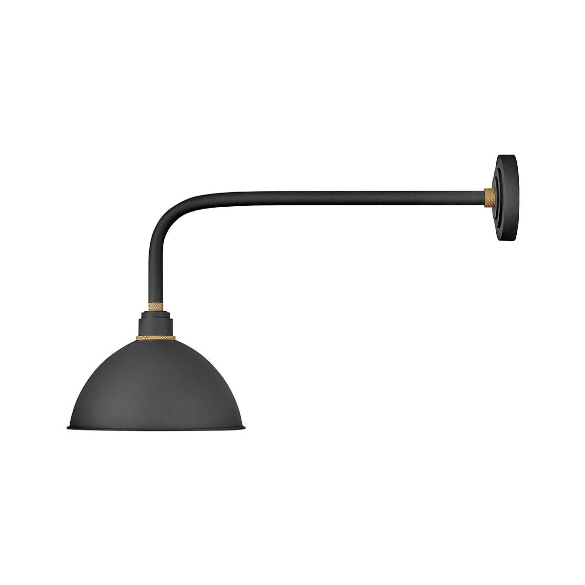 Foundry Dome 1 Light 19 inch Textured Black/Brass Outdoor Wall Mount