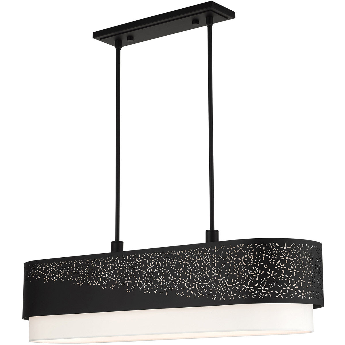 Noria 6 Light 40 inch Black Linear Chandelier Ceiling Light