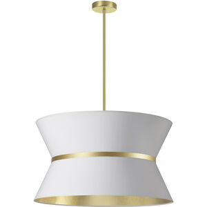 Caterine 4 Light 24 inch Aged Brass Chandelier Ceiling Light in White/Gold Jewel Tone