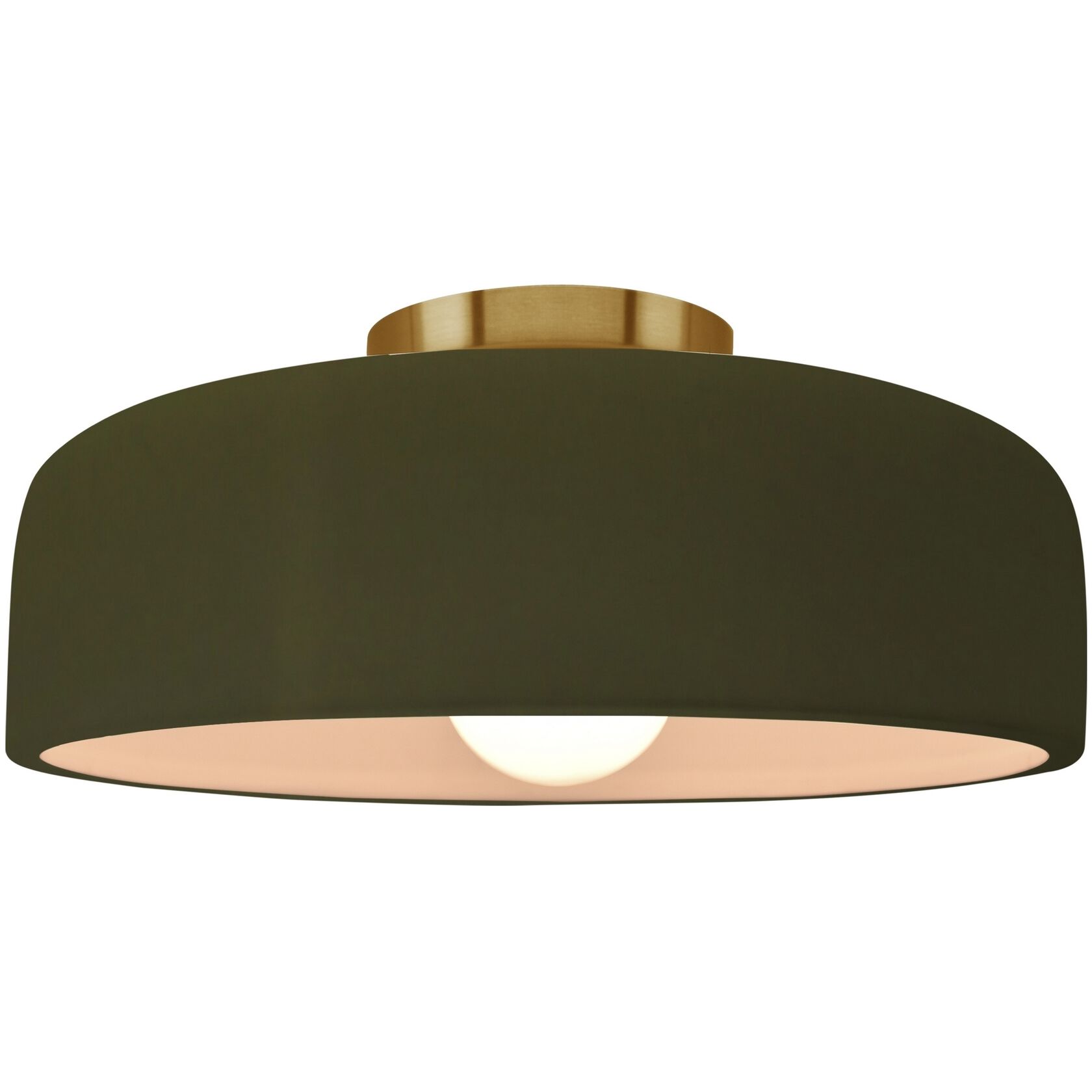 Radiance Collection - Spire 1 Light 10 inch Matte Green Semi-Flush Ceiling Light, Form+Finish+Function