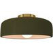 Radiance Collection - Spire 1 Light 10 inch Matte Green Semi-Flush Ceiling Light, Form+Finish+Function
