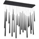 Cascade LED 12 inch Black Multi-Light Pendant Ceiling Light in 23, Linear, 37in.